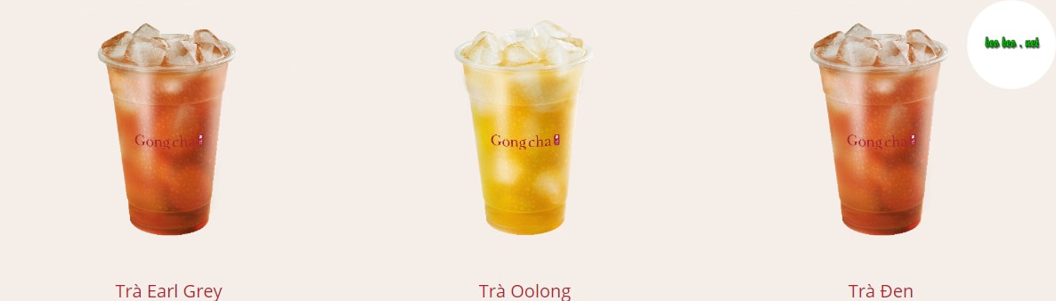 Menu trà sữa Gong Cha nguyên chất