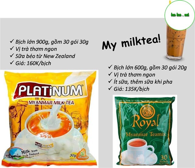 Thông tin sản phẩm trà sữa Myanmar Royal